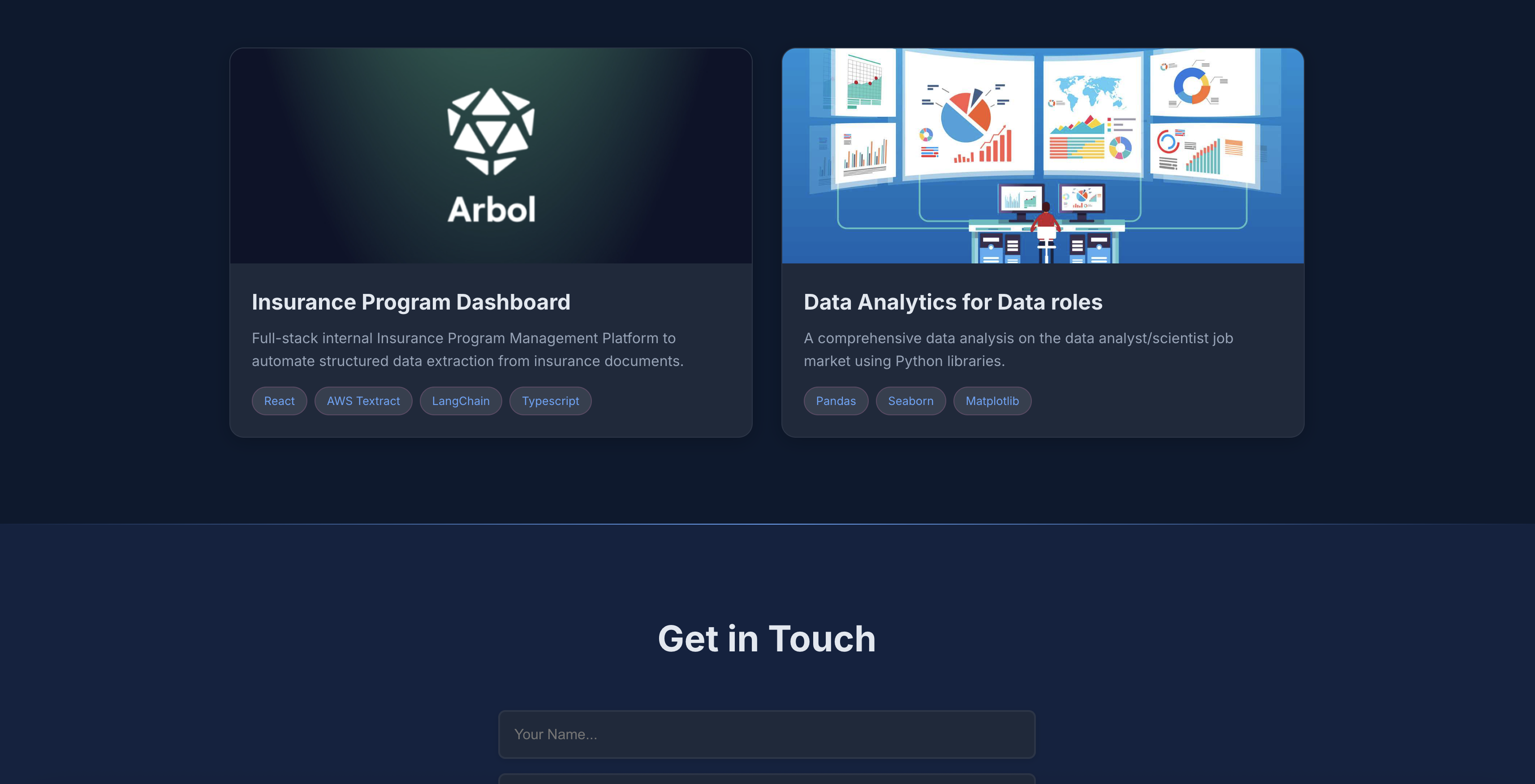 Further down on Daniel's portfolio